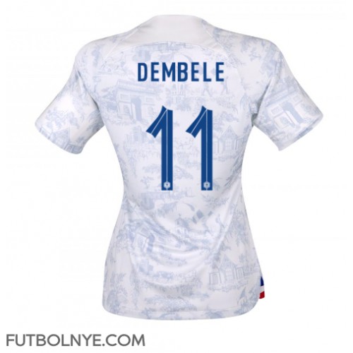 Camiseta Francia Ousmane Dembele #11 Visitante Equipación para mujer Mundial 2022 manga corta